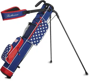 Sunday Golf Bag with Stand and a Cooler Pouch，Lightweight for Driving Range Mini Course Training Practice Man Women,Travel Case Vertical Hard Shell Tube for Airlines, with Detacheble Padded Strap