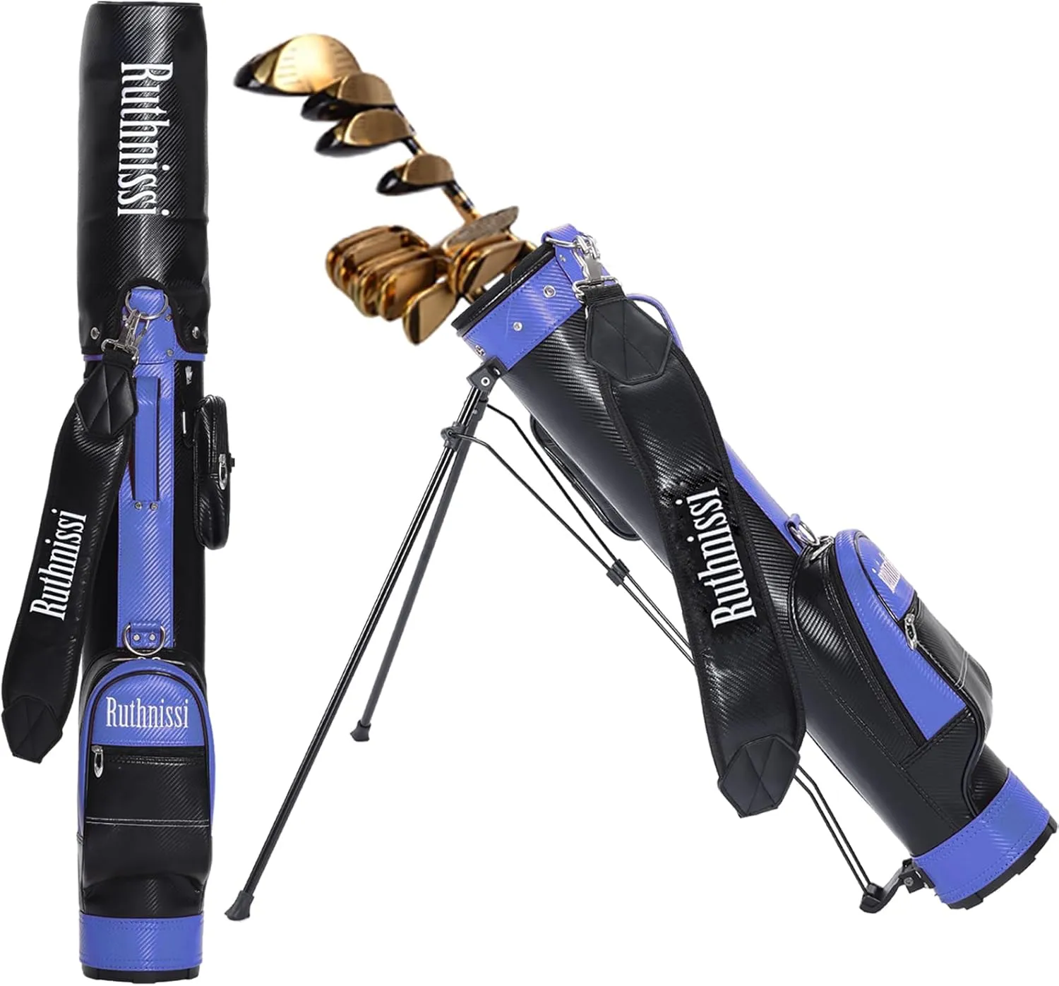 Sunday Golf StandBag with Cooler Pouch and Padded Strap，Lightweight for Driving Range Mini Course Training Practice Man Women,Travel Case Vertical Hard Shell Tube for Airlines