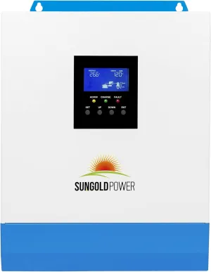 SUNGOLDPOWER 3000W 24V Solar Inverter All in One, 120Vac Input,120V Output Pure Sine Wave, 80A MPPT Solar Charger and 40A AC Battery Charger for Lithium SLD FLD Batteries in Off Grid System