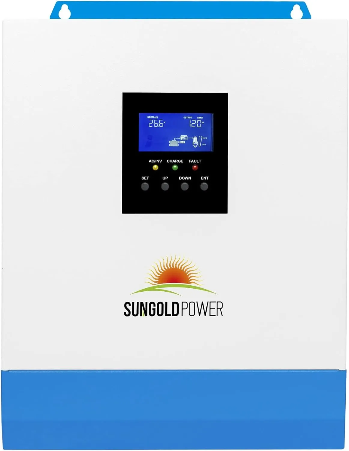 SUNGOLDPOWER 3000W 24V Solar Inverter All in One, 120Vac Input,120V Output Pure Sine Wave, 80A MPPT Solar Charger and 40A AC Battery Charger for Lithium SLD FLD Batteries in Off Grid System