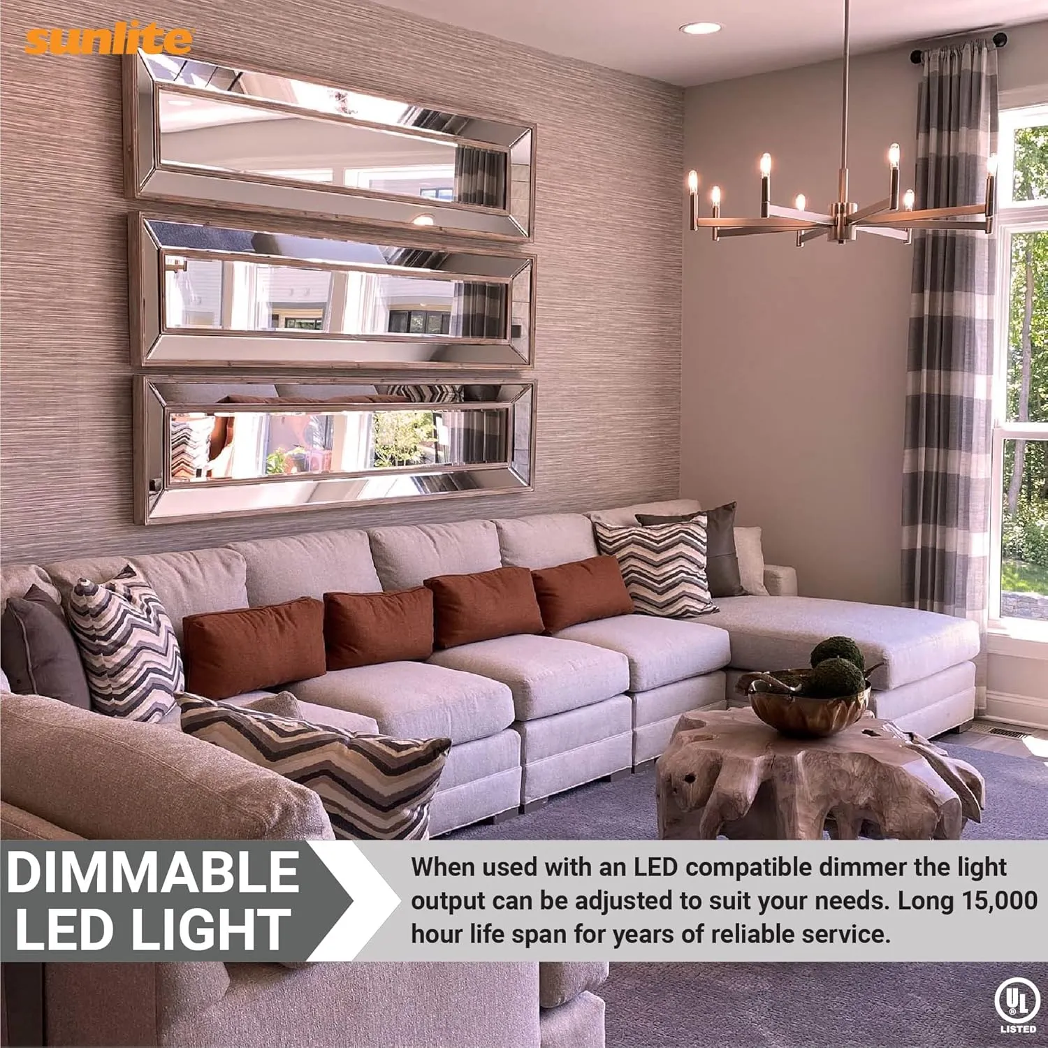 Sunlite 41649 LED Filament B11 Torpedo Tip Chandelier Light Bulb, UL Listed, 4 Watts (40W Equivalent), 400 Lumens, Candelabra Base (E12), Edison Style, Dimmable, 1800K Candle Light, 6 Count