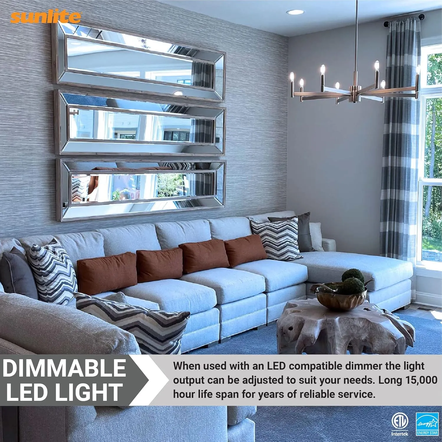 Sunlite LED B11 Clear Torpedo Tip Chandelier Light Bulb, 4.5 Watts (40W Equivalent) 300 Lumens, Candelabra E12 Base, Dimmable, ETL Certified, 5000K Daylight, 6 Count