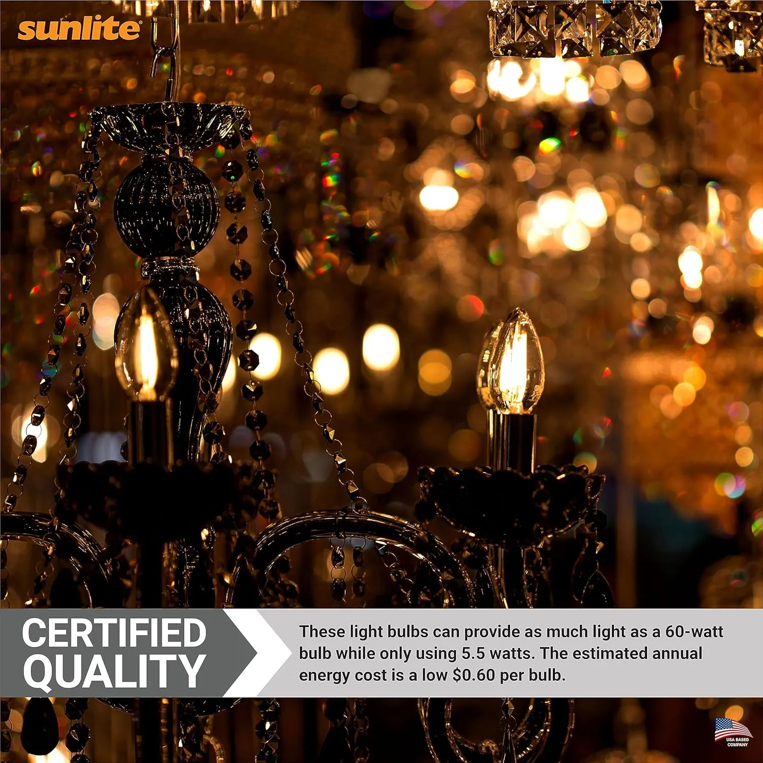 Sunlite LED Filament B11 Torpedo Chandelier Light Bulb, 5.5 Watts (60W Equivalent), 600 Lumens, Medium E26 Base, Dimmable, Edison Style, 90 CRI, UL Listed, 2700K Soft White, 6 Pack