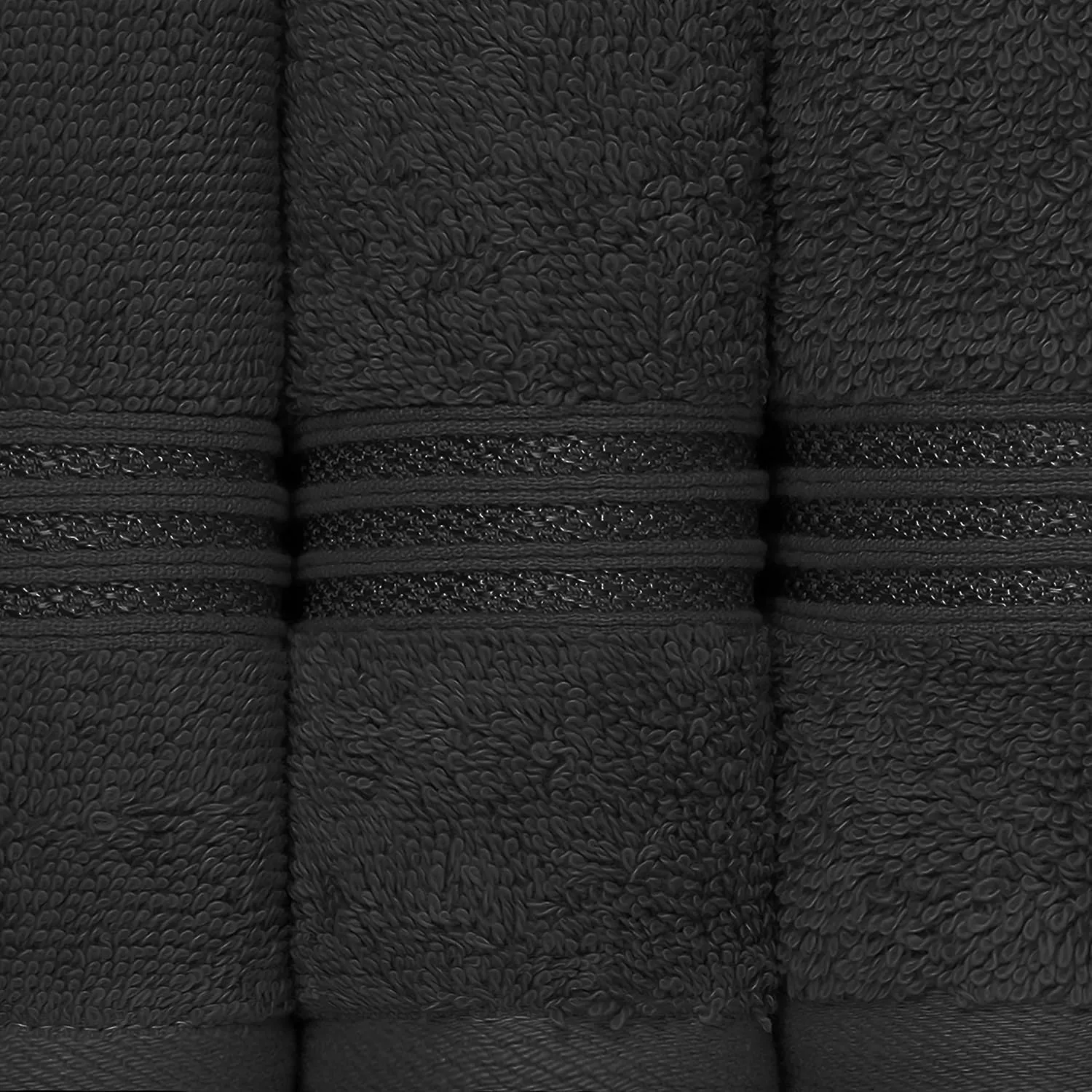 Superior Egyptian Cotton 6-Piece Towel Set, Bathroom Essentials, Towels For Bathroom, Apartment, Airbnb, Guest Bath, Face, Hand, Bath Towels, Washcloths, Absorbent, Fast Drying, Black