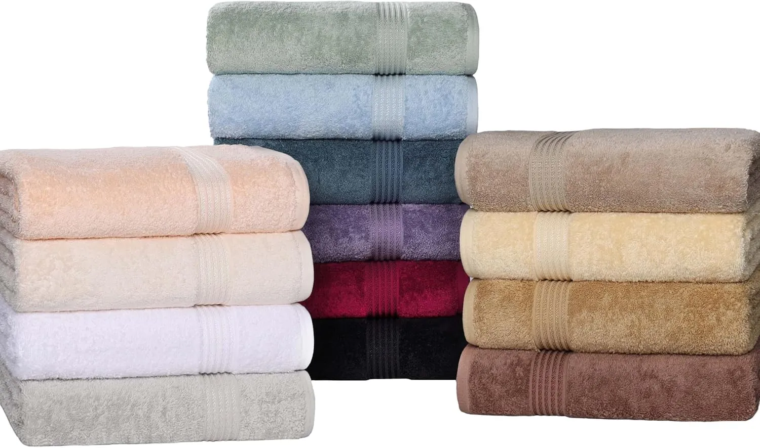 Superior Egyptian Cotton 6-Piece Towel Set, Bathroom Essentials, Towels For Bathroom, Apartment, Airbnb, Guest Bath, Face, Hand, Bath Towels, Washcloths, Absorbent, Fast Drying, Black