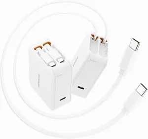 SUPERONE 3 in 1 Retractable Phone Charger with Dual Cables, Retractable Wall Charger with PD 35W Fast Charging for iPhone 16/15/14/13/12/11 Series, Pad, Tablet, LG, Samsung and More