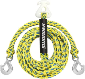 Swonder Boat Tow Harness for Tubing - 16ft Tow Rope for 4 Riders Towable Tube with 3/4in Big Hook