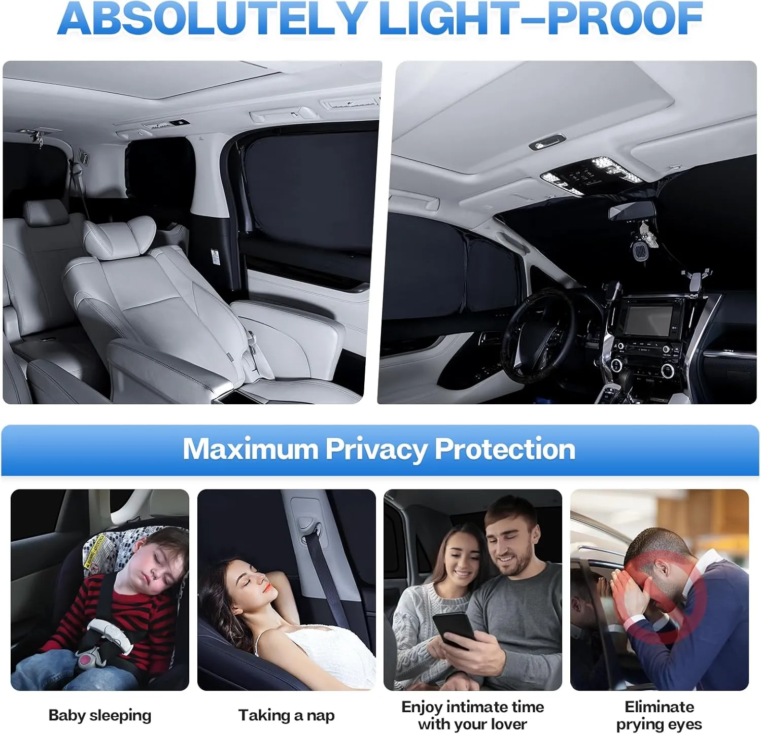 T TGBROS Window Sunshade for 2010-2024 Toyota 4Runner Windshield Side Rear Privacy Window Full Set Custom Fit Car Sun Shades Foldable Blocks UV Rays Keeps Your Vehicle Cool 8PCS