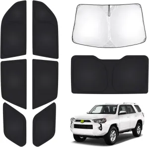 T TGBROS Window Sunshade for 2010-2024 Toyota 4Runner Windshield Side Rear Privacy Window Full Set Custom Fit Car Sun Shades Foldable Blocks UV Rays Keeps Your Vehicle Cool 8PCS