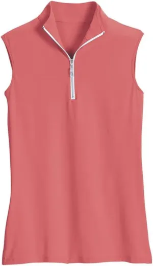 Tailored Sportsman The Ladies' Sleeveless Sun Shirt, Color: Sherbert/White/Silver, Size: XLarge