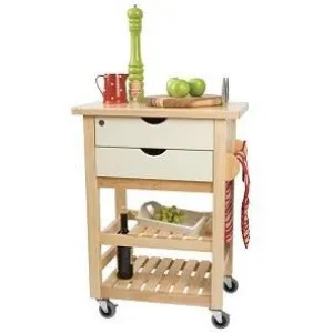 T&G Ashton Cream Trolley With Hevea Top