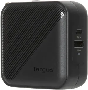 Targus 65 W Gan Charger - Multi Port - with Travel adapters, W128170455 (- with Travel adapters)