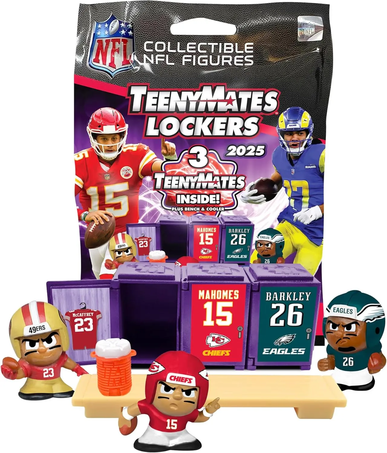 Teenymates Party Animal 2024-2025 Lockers NFL Series 13 Football Figures, 1 Mystery Pack