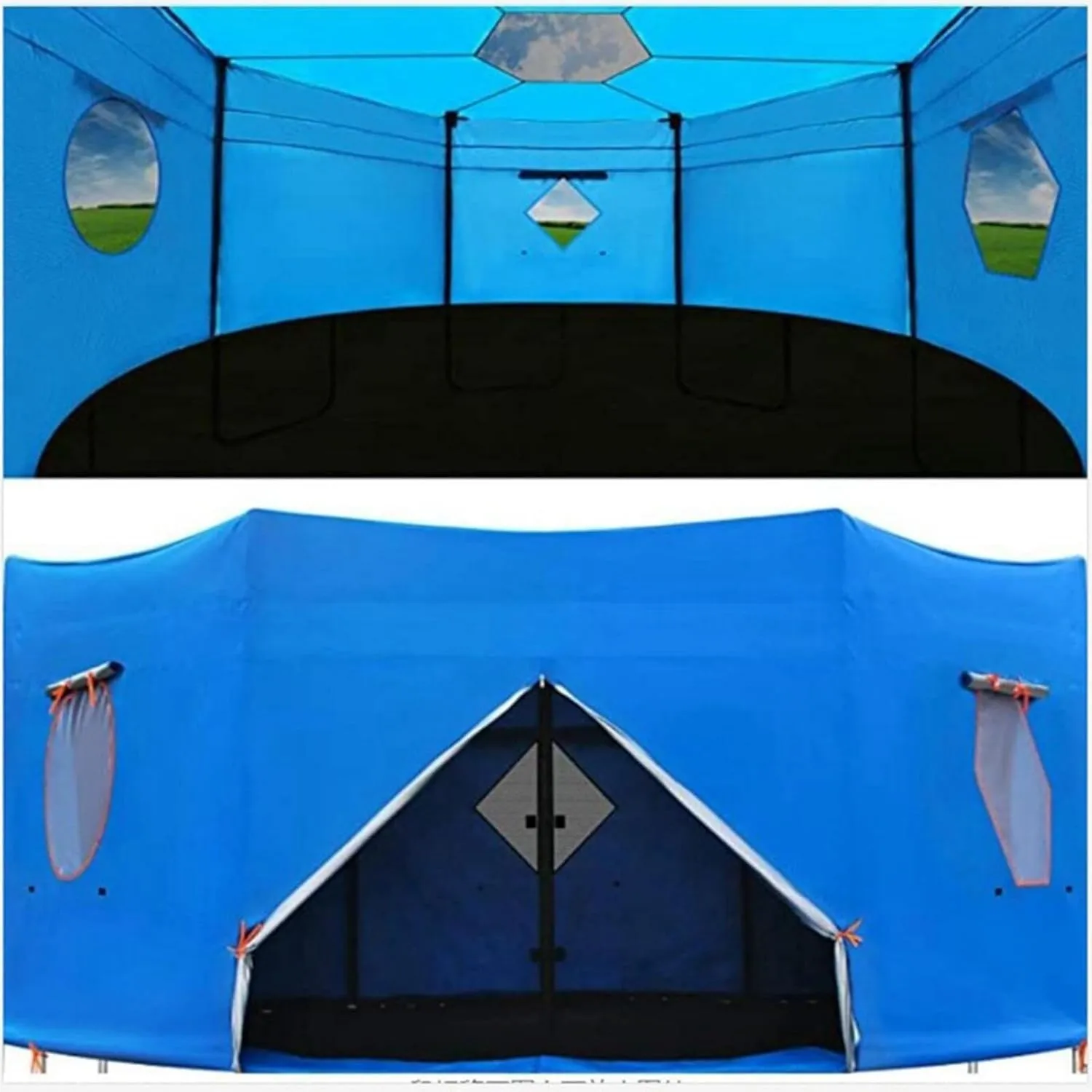 Tent for Trampoline, 6FT/8FT/10FT/12FT/14FT/15FT Trampoline Tent Cover, Trampoline Sunshade, Trampoline Accessories, for 6 Straight Pole Round Trampoline(15FT), Blue