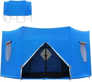 Tent for Trampoline, 6FT/8FT/10FT/12FT/14FT/15FT Trampoline Tent Cover, Trampoline Sunshade, Trampoline Accessories, for 6 Straight Pole Round Trampoline(15FT), Blue