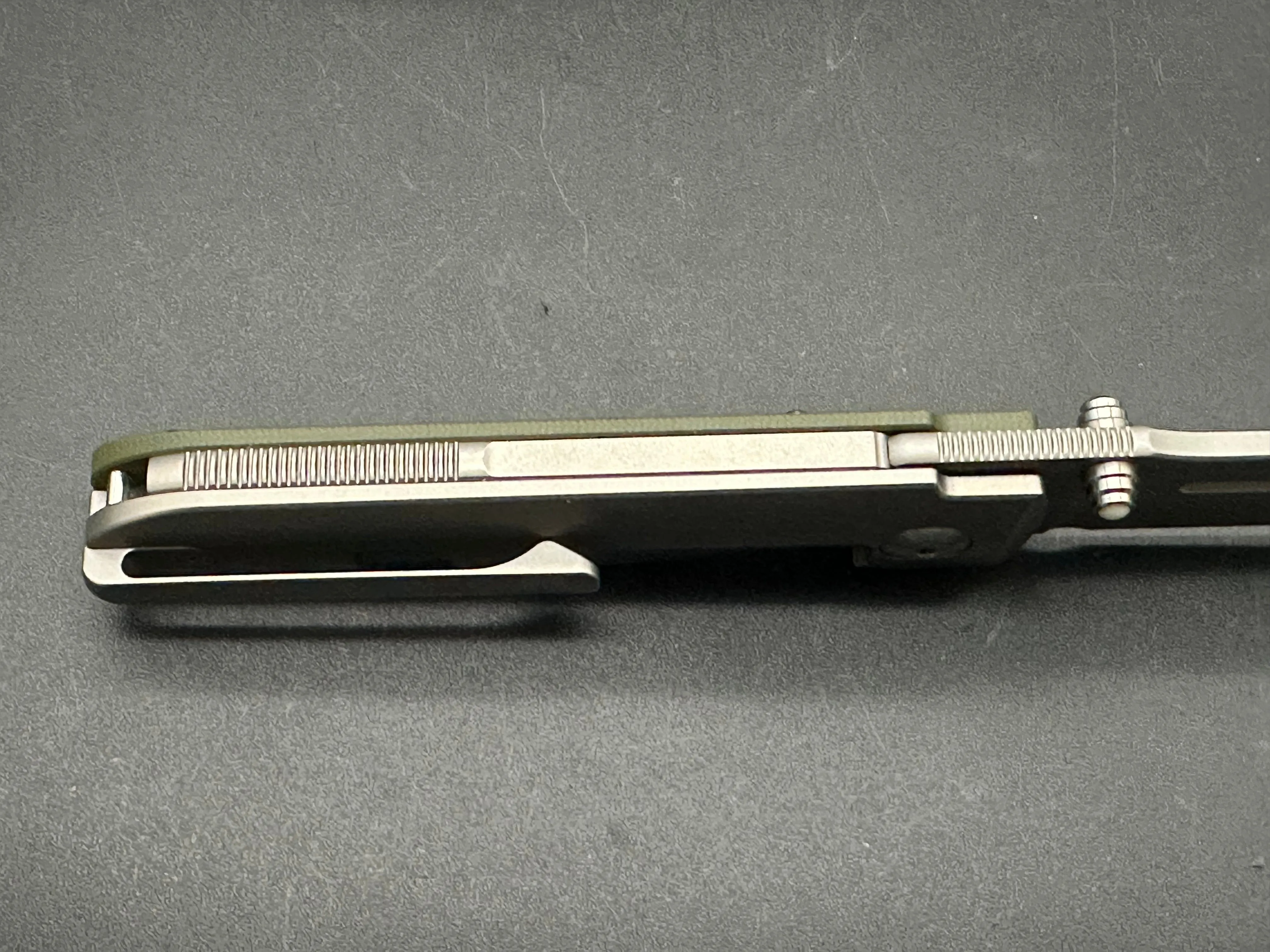 Terrain 365/PDW Invictus-ATC Compact OD Green G10 and Titanium Handles 3" Terravantium Dendritic Cobalt