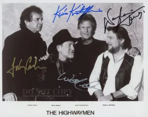 The Highwaymen Photograph 11 X 14 | Johnny Cash | Waylon Jennings | Willie Nelson | Kris Kristofferson | Outlaw Country | Rare Photo | Poster Art Print