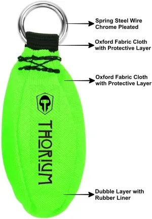 THORIUM Arborist Throw Weight Bag Set Kit - Bright Green 16oz / 450g Slingshot Launcher Pouch - Complete with 150' / 45m Throw Line Rope