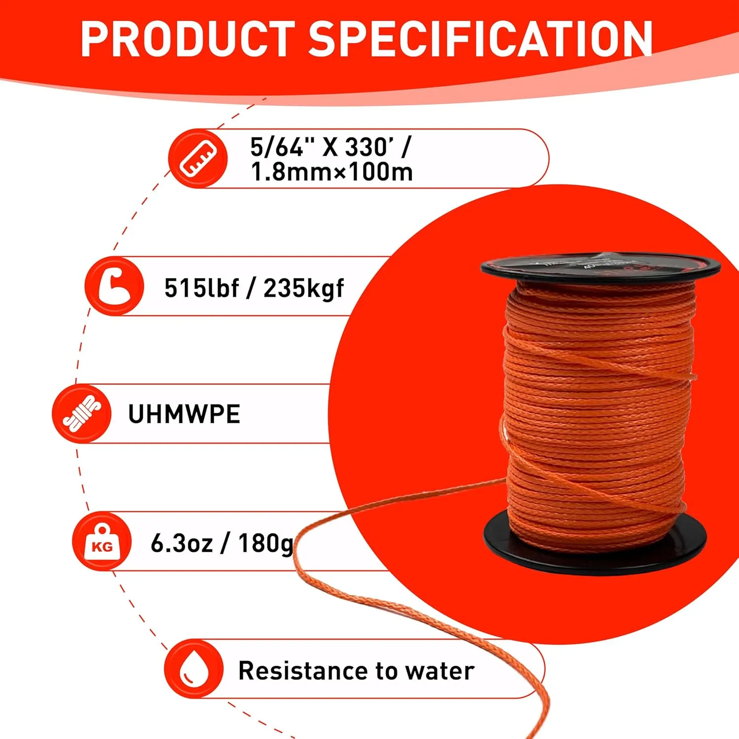 Throw Line 1.8mm 100% UHMWPE Easter Rope for Arborists, Best for Tree Climbing, High Limb Throwing, Outdoor General Purpose