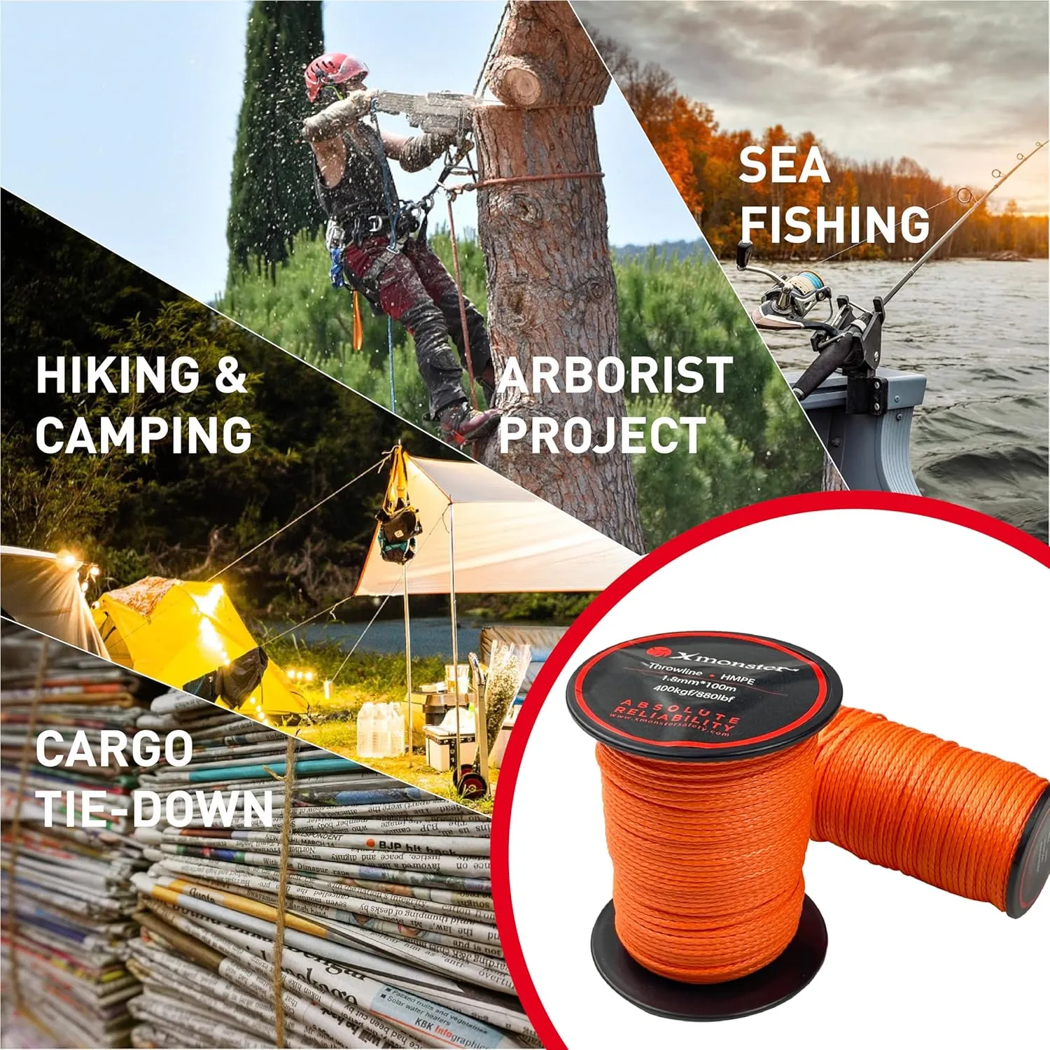 Throw Line 1.8mm 100% UHMWPE Easter Rope for Arborists, Best for Tree Climbing, High Limb Throwing, Outdoor General Purpose