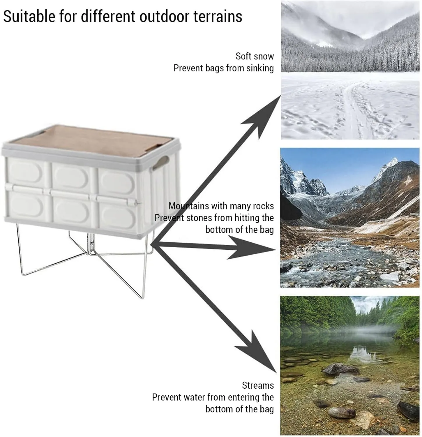 Tissting Folding Cooler Stand, Portable Cooler Holder Multipurpose Fridge Ice Box Holder for Camping Hiking BBQ Cooking Picnic Outdoor