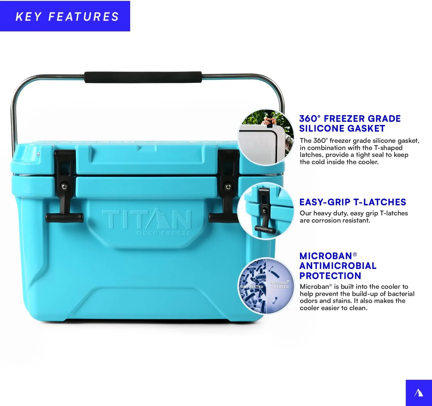 Titan Hard Ice Chest Cooler Roto Cooler with Microban Protection and Deep Freeze Insulation