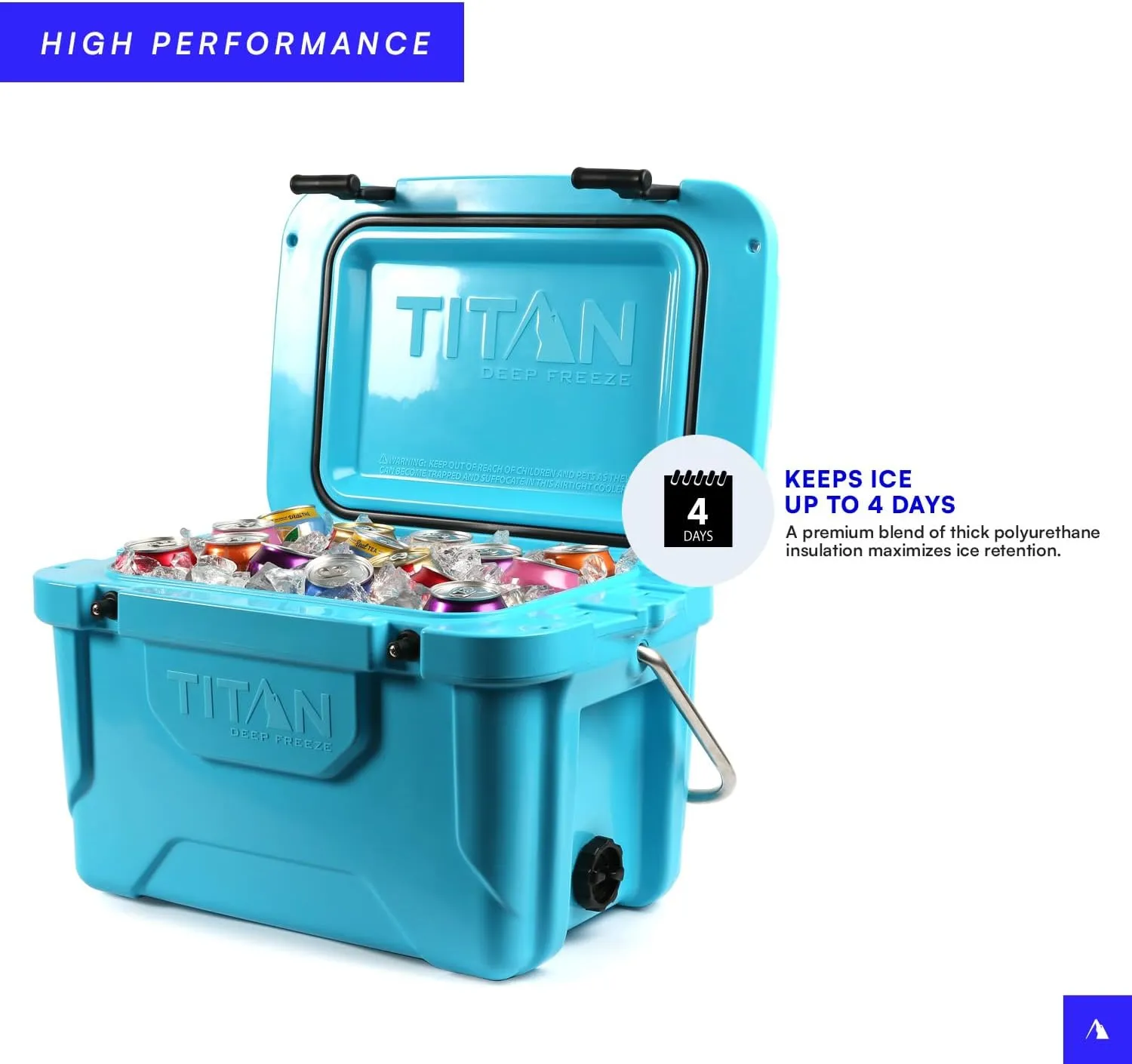 Titan Hard Ice Chest Cooler Roto Cooler with Microban Protection and Deep Freeze Insulation