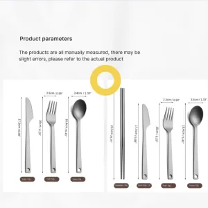 Titanium Flatware Portable Lightweight Cutlery Set Pure Titanium Spoon Spork Knife Chopsticks Includes Keyhole for Easy Storage EDC Tableware (4)