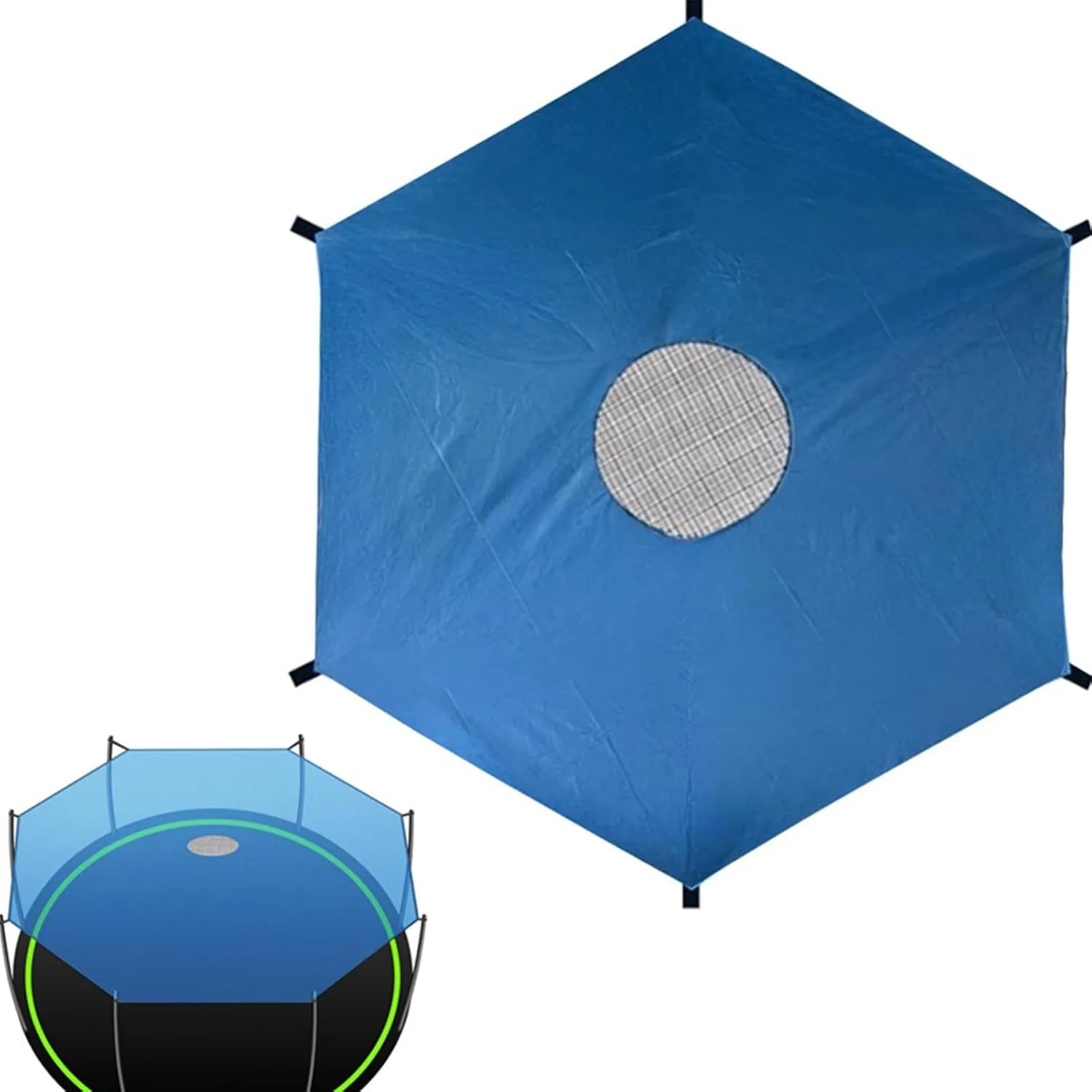 Trampoline Shade Cover, Sun-Protection Anti-UV Trampolines Canopy Accessories, Easy to Install for Outdoor Backyard Playground
