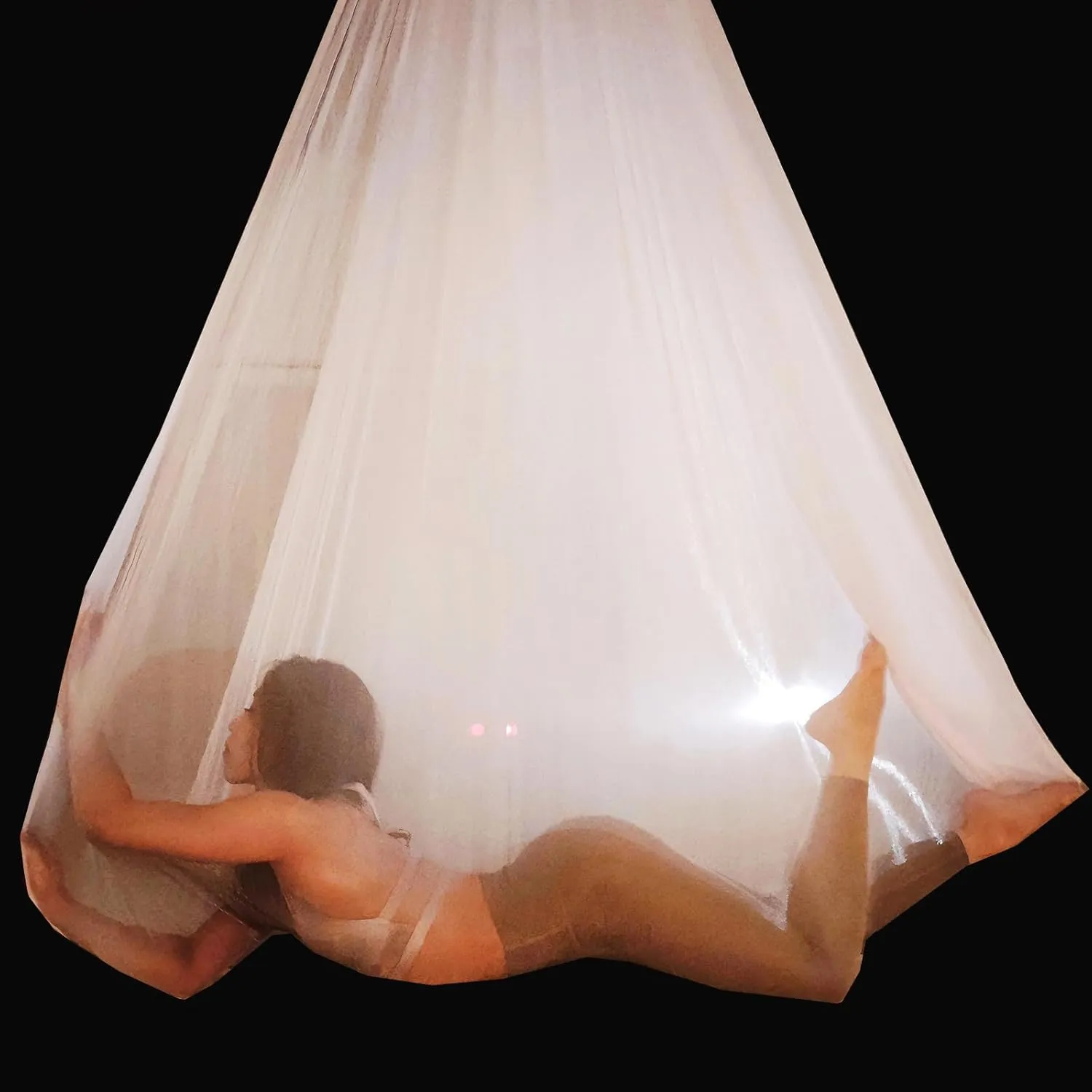 Transparent Aerial Yoga Hammock Set with Low Elasticity Aerial Silks Set Yoga Swings Included Accessories