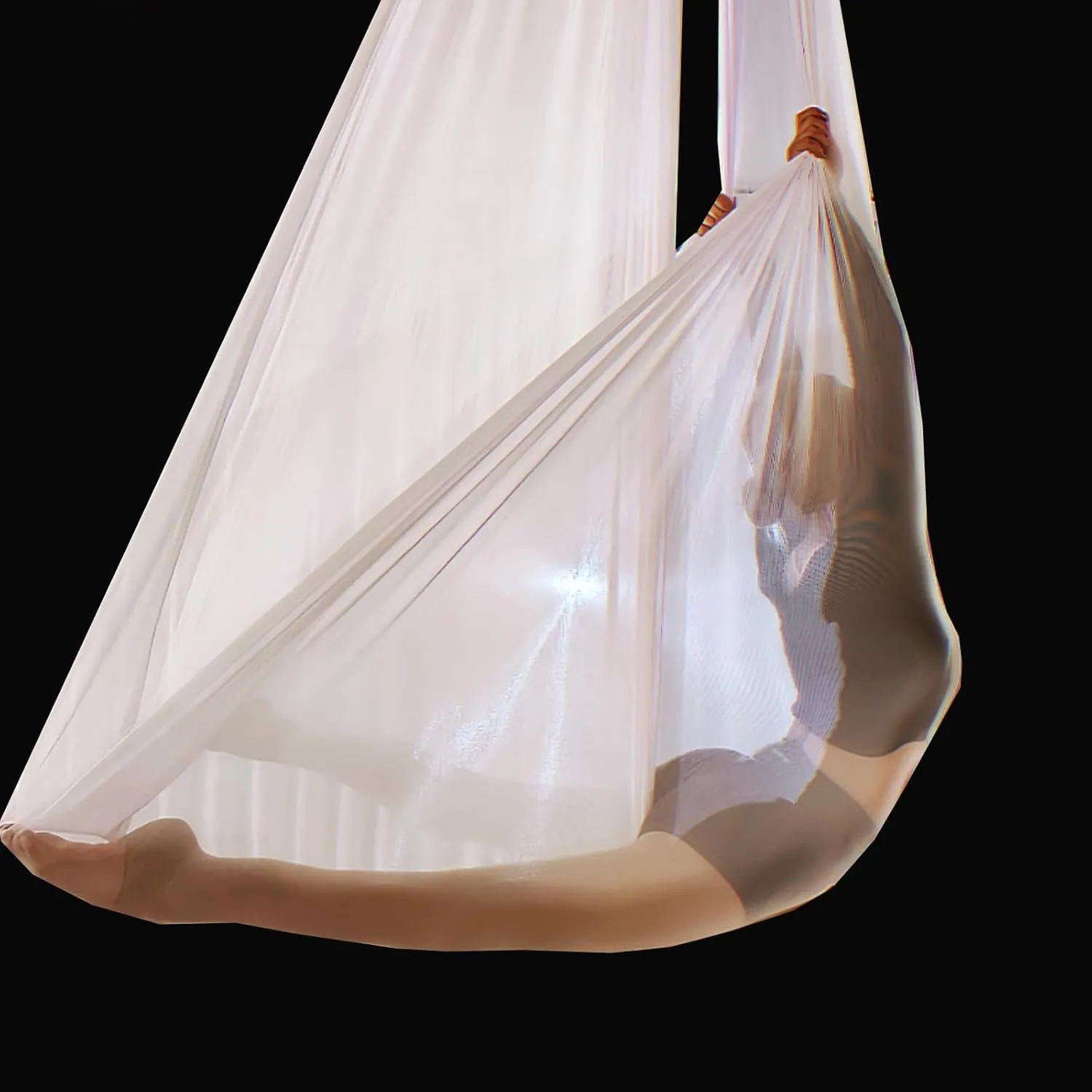 Transparent Aerial Yoga Hammock Set with Low Elasticity Aerial Silks Set Yoga Swings Included Accessories