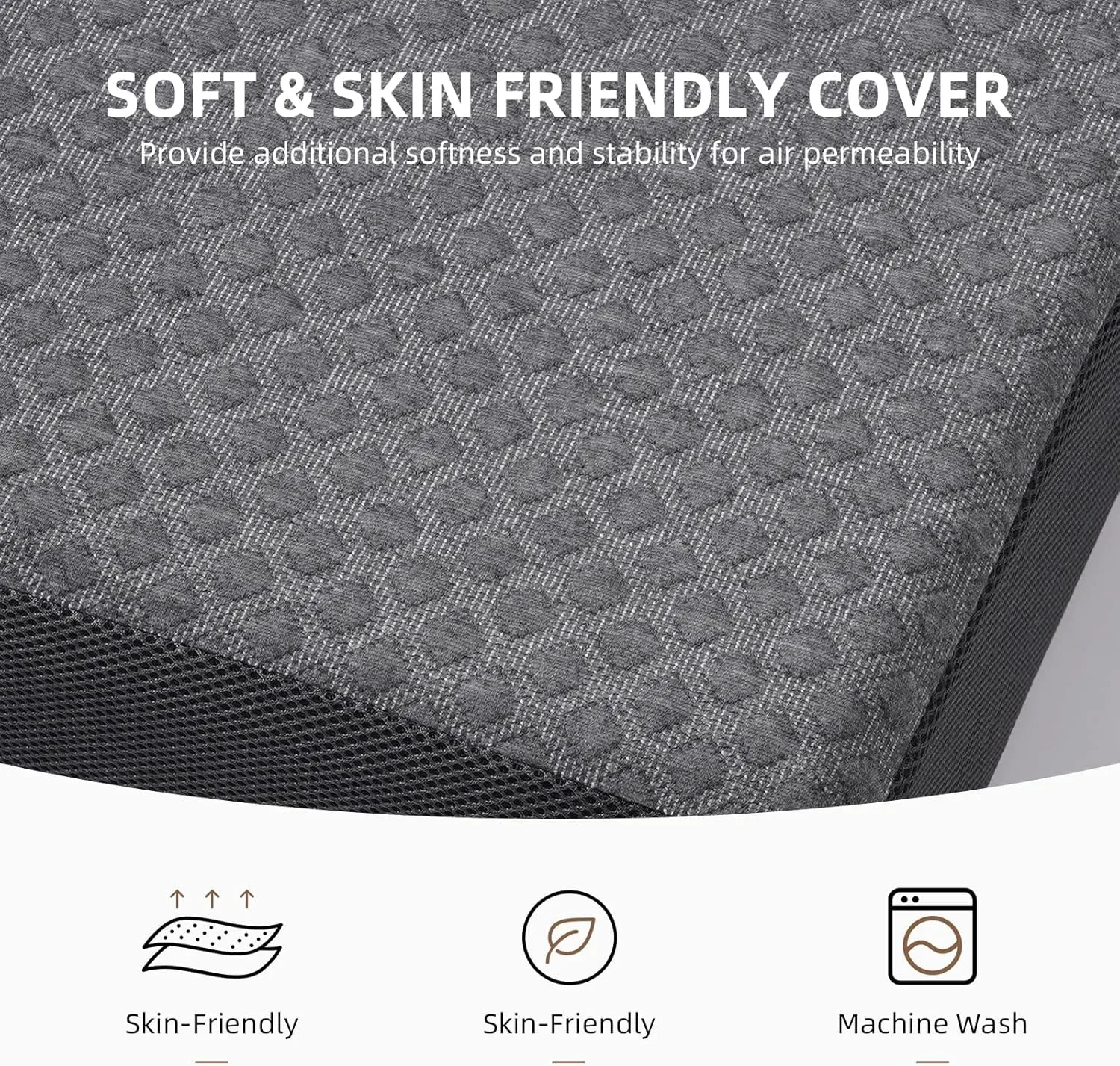 Tri Folding Mattress - Foldable Mattress for Travel/RV/Camping/Road Trip/Guest Room/Yoga, Tri-fold Memory Foam Mattress with Washable Cover, Handle & Non-Slip Bottom