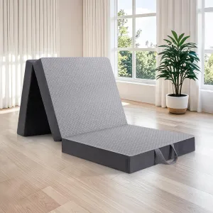 Tri Folding Mattress - Foldable Mattress for Travel/RV/Camping/Road Trip/Guest Room/Yoga, Tri-fold Memory Foam Mattress with Washable Cover, Handle & Non-Slip Bottom