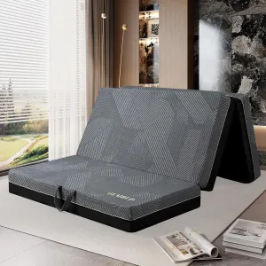 Tri Folding Mattress Queen Size - Handle & Non-Slip Bottom, Portable Foldable Sofa Bed Floor Mattress Chair for Travel RV Camping Guest Yoga - 5 Inch, 78"x58"x5"