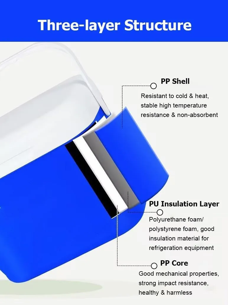Triple-Layered Insulated Drybox Cooler and Small Hard Shell Lunchbox with Airtight Lid for Home Camping Travel Finshing Beach