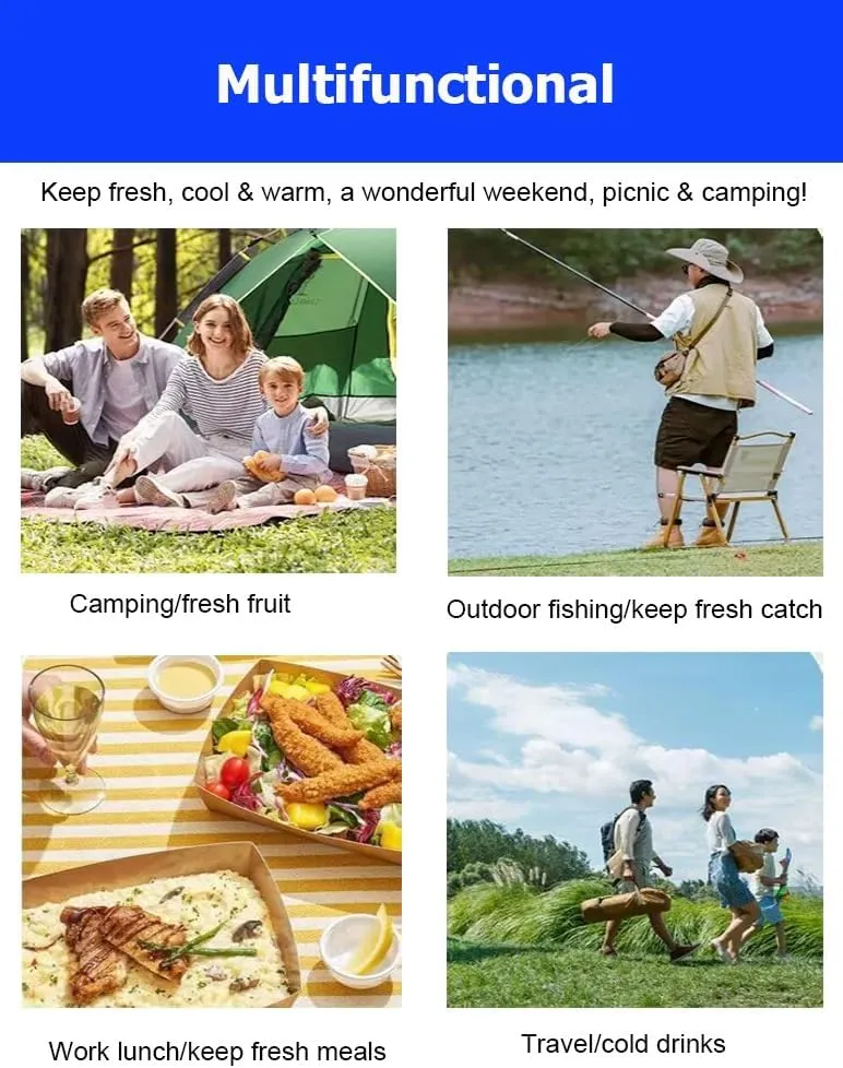 Triple-Layered Insulated Drybox Cooler and Small Hard Shell Lunchbox with Airtight Lid for Home Camping Travel Finshing Beach