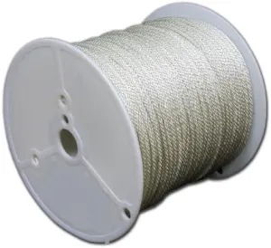 T.W Evans Cordage 294-080-83 1/4-Inch by 200-Feet Solid Braid Polyester Rope, White