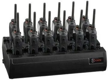 Twelve Bay Rapid Desk Charger for Simoco SRP8021 Rechargeable Two Way Radio (Built-in Power Supply)