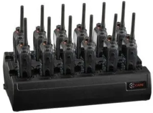 Twelve Bay Rapid Desk Charger for Simoco SRP8021 Rechargeable Two Way Radio (Built-in Power Supply)