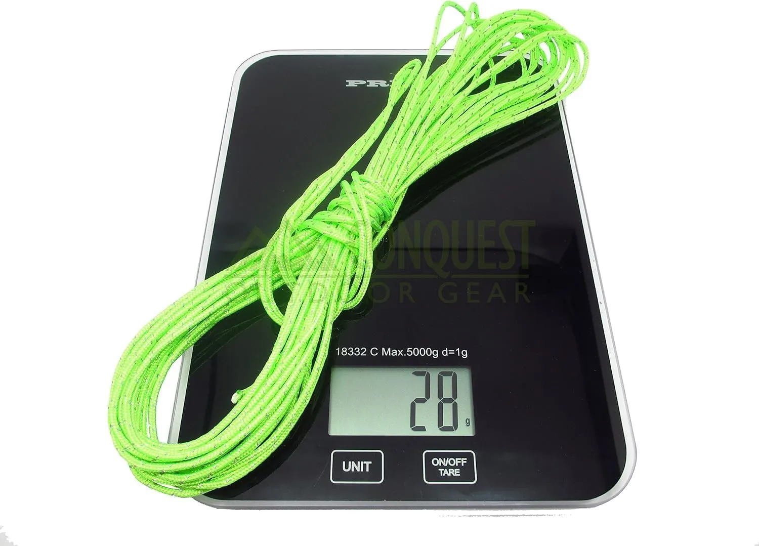 Ultra Light Dyneema Reflective Green Rope 1/16 Inch Diameter | 440lbs Breaking Strain | Tent Guy Guide Rope | Suitable for Sailing, Dinghy, Yachting, Cruising, Racing - 45 Feet