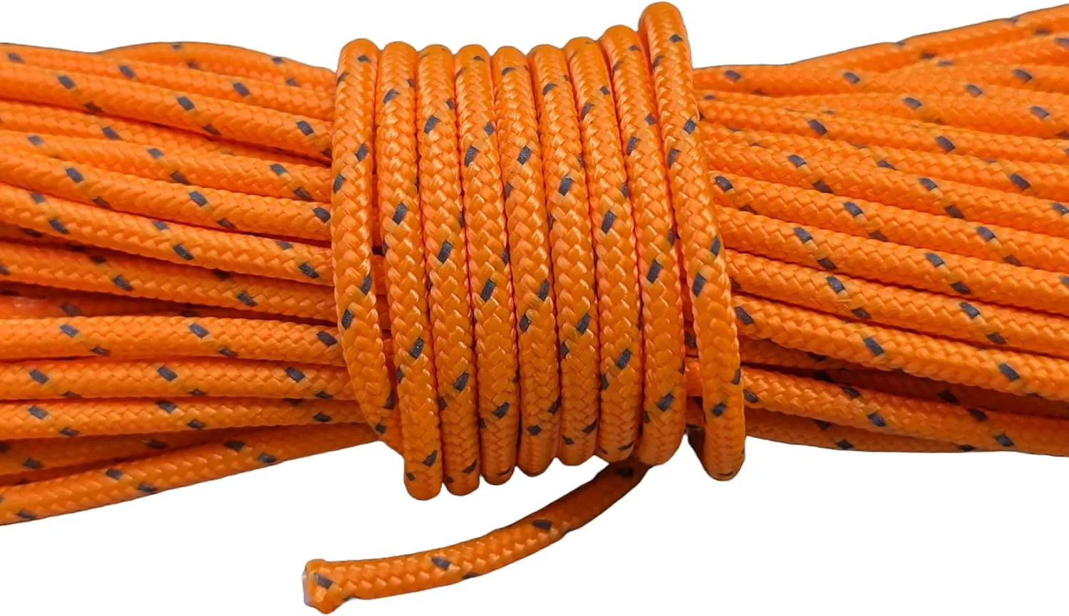 Ultra Light Dyneema Reflective Orange Rope 1/16 Inch Diameter | 440lbs Breaking Strain | Tent Guy Guide Rope | Suitable for Sailing, Dinghy, Yachting, Cruising, Racing - 60 Feet