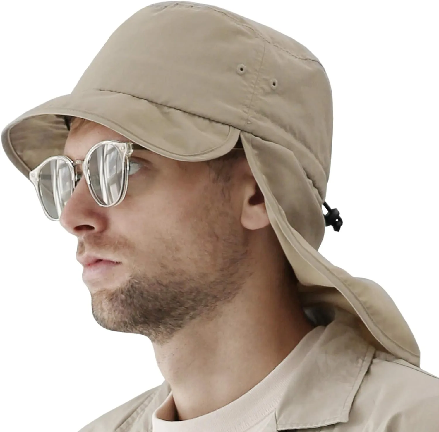 UNDERCONTROL Neck Flap Supplex Bucket Hat UPF 40 Foldable Outdoor Safari UV Sun Protect Quick Dry Fishing Booney Cap Cachalot