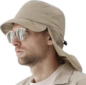 UNDERCONTROL Neck Flap Supplex Bucket Hat UPF 40 Foldable Outdoor Safari UV Sun Protect Quick Dry Fishing Booney Cap Cachalot