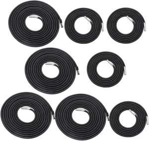 Universal Replacement Cords for Zero Gravity Chair 8 Pack, Antigravity Chair Replacement Elastic Laces Lawn Chair Patio Lounge Recliner Chair Repair Oxford Stretch Kit (Black, 4 Long  4 Short)