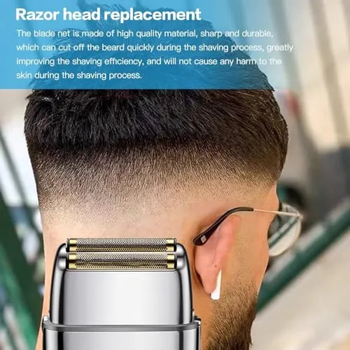Updated 2-pack Shaver Replacement Foil and Cutters for Ba bylis PRO Double FXFS2 Metal shaver foil replacement, Silver