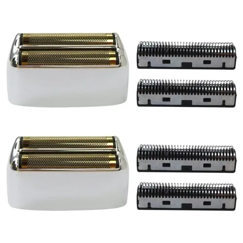 Updated 2-pack Shaver Replacement Foil and Cutters for Ba bylis PRO Double FXFS2 Metal shaver foil replacement, Silver