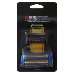 Updated Replacement Foil and Cutter for Barberology Electric Shaver, Double Foil Shaver Replacement Head, Replacement Head for Ba bylis PRO Barberology FXFS2 Electric Razors(Blue)