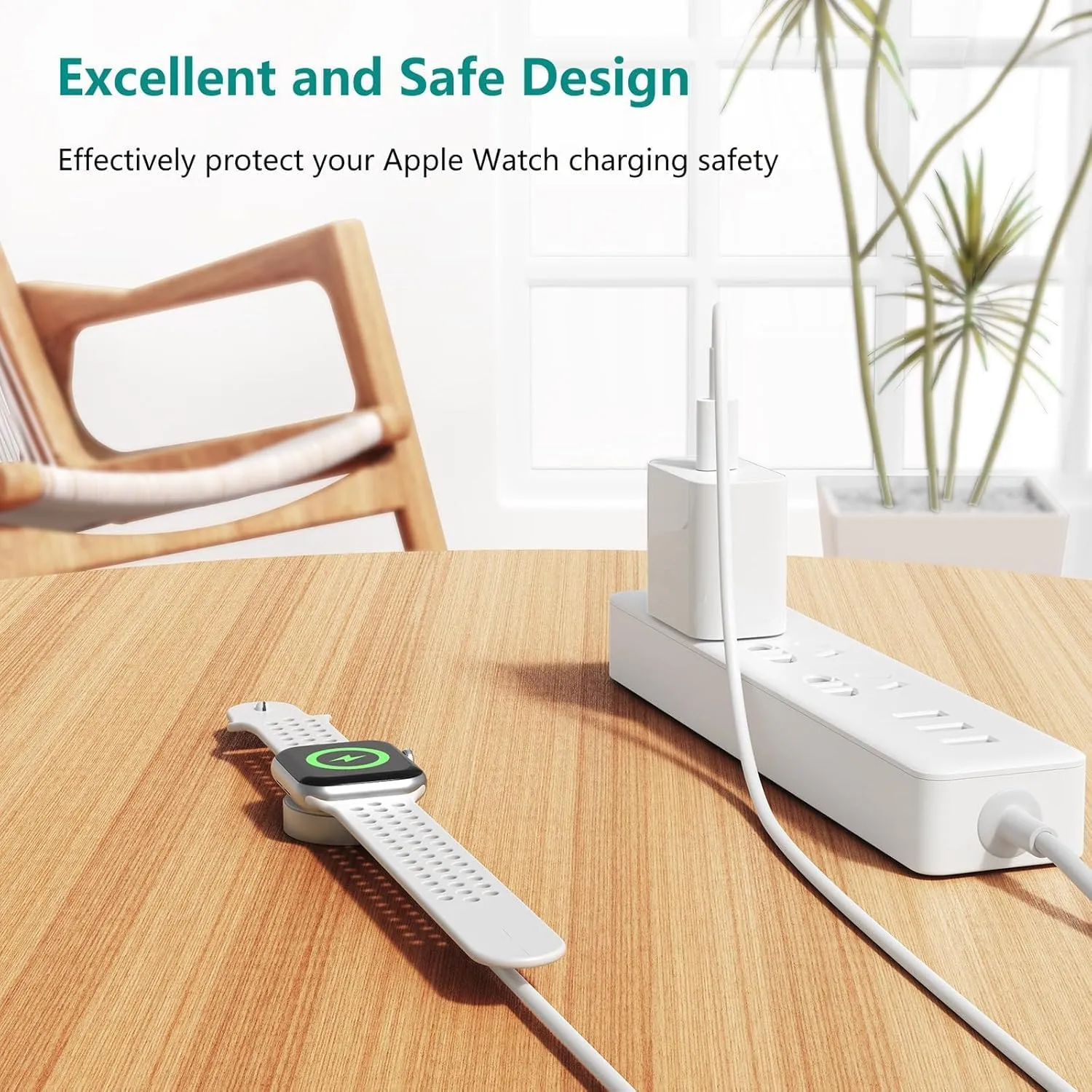 Upgraded Apple Watch Charger, iPhone Watch Charger, Magnetic iWatch Fast Charger to USB C Cable 6ft with USB C Charger Block for iWatch Series Ultra/9/8/7/6/SE/SE2/5/4/3