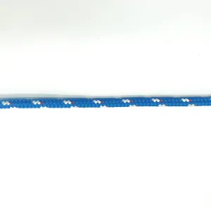 USA Rope Premium Double Braid Polyester Cord 1/4" Ave. Tensile Strength 2,031 lbs. Marine, Industrial, Rigging, Winch, Equestrian, Boating & More (Blue with White/Red Tracer, 1/4" x 50ft. Hank)