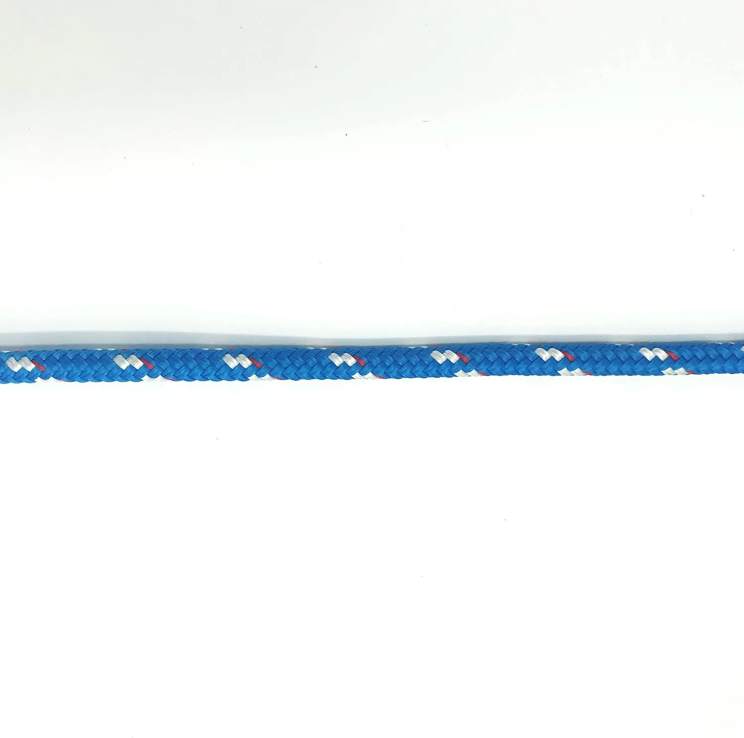 USA Rope Premium Double Braid Polyester Cord 1/4" Ave. Tensile Strength 2,031 lbs. Marine, Industrial, Rigging, Winch, Equestrian, Boating & More (Blue with White/Red Tracer, 1/4" x 50ft. Hank)